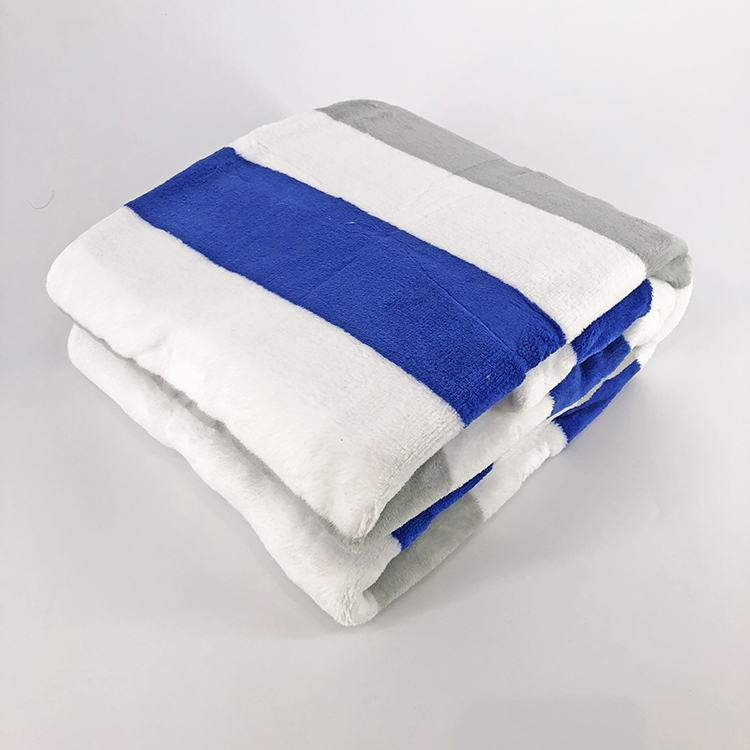 Custom fabric printing flannel fleece sofa blanket throw strip printed polyester bed blanket cobijas