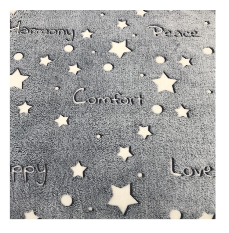 Free sample hem edge leisure custom no blur glowing magical blankets flannel fleece super thick warm blanket