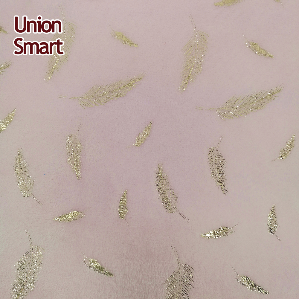 shining Embossed 100% Polyester Flannel fleece fabric with stars dots printed
