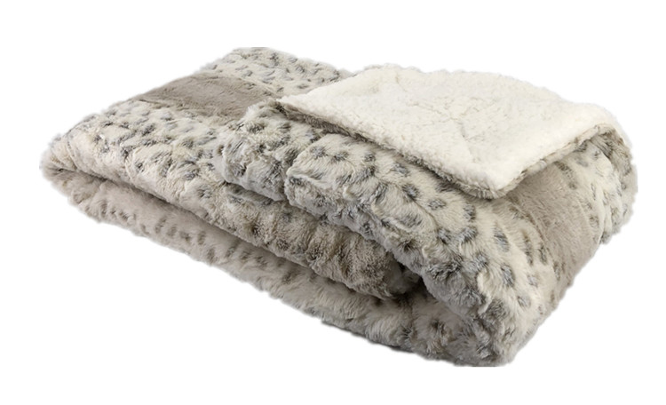 Personalized blanket luxury faux fur reversible sherpa throw blanket for winter double layer velvet plush bed blanket