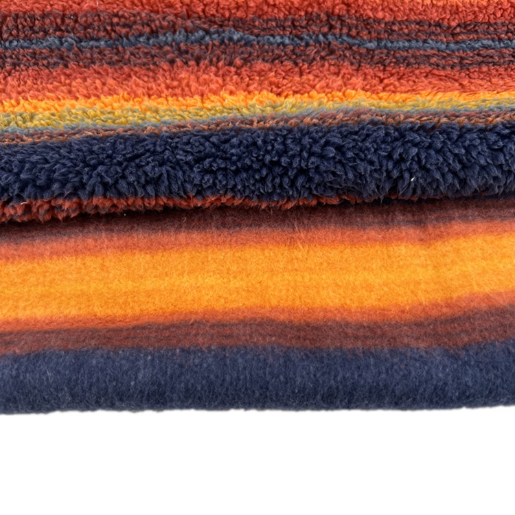 Wholesale super soft rainbow printed sherpa sherpa brushed fluffy blanket throw