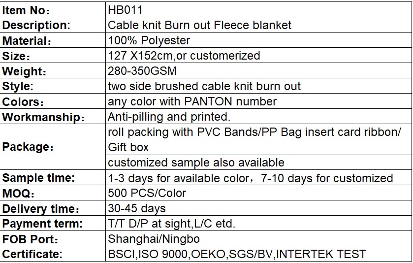 Anti-pilling 100% polyester burn out flannel fleece blanket embroider with gift box personalized blanket