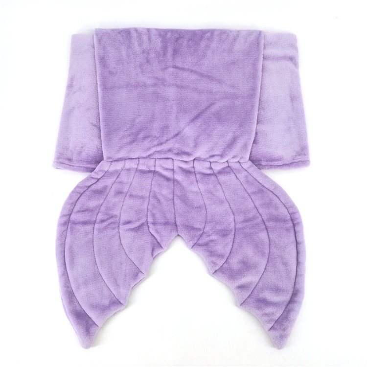 Hot selling kids solid flannel mermaid tail for kids night blanket