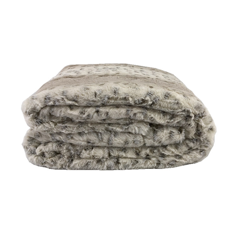 Velvet Fleece Sherpa Winter Blanket Throw Double Layer Sided Brushed Tiger Pv Faux Fur 100% Polyester Adults Embossed