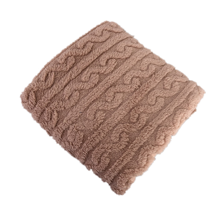 Jacquard knitted fabric fluffy fleece plush throw blanket