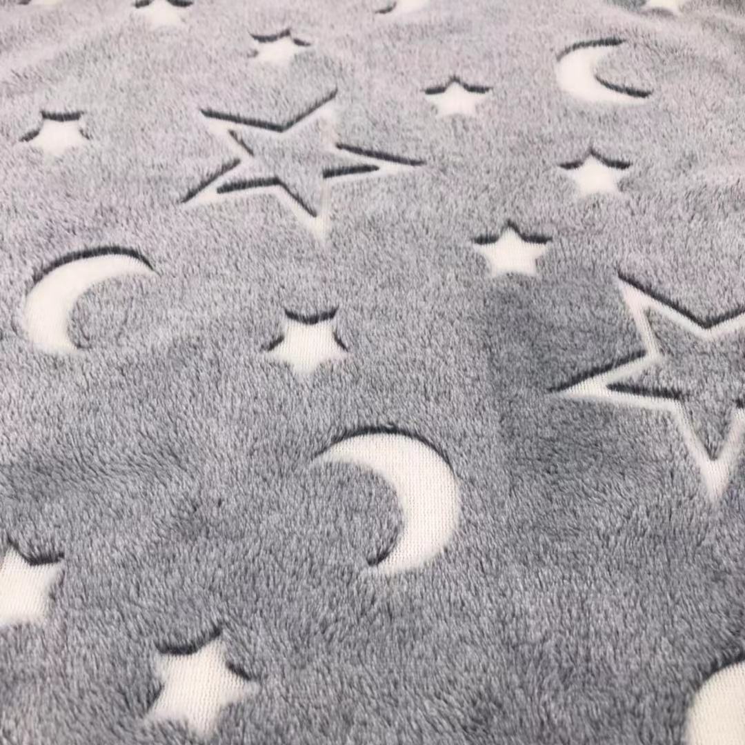 Fleece Sofa Blanket Bath Striped Winter Throw Super Soft Luminous Glow in The Dark Flannel Jiangsu 100% Polyester Square Adults