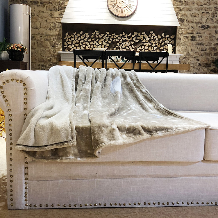 Printing Fabric Sofa Bedding Blankets Floral Throw Manufacturer 100% Polyester American Style Knitted OEKO-TEX STANDARD 100