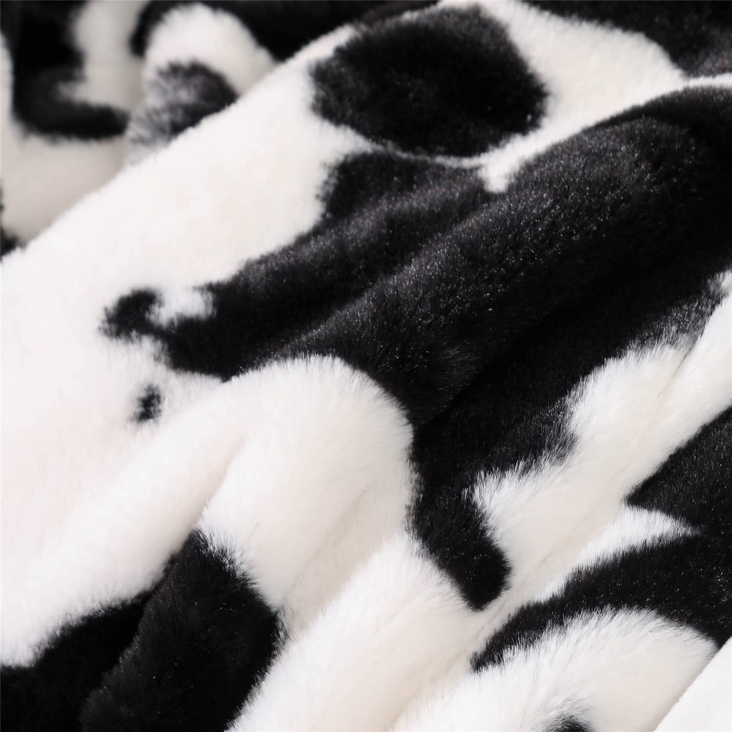 decorative extra cow printed faux fur reversible fuzzy 200x240 sherpa super soft fleece throw plush polyester bed blanket