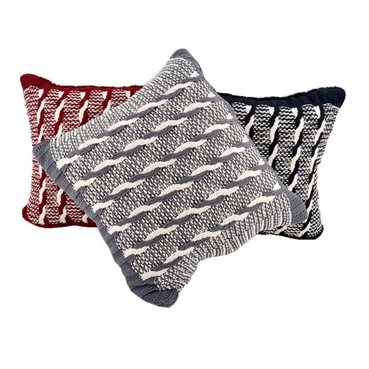 Sofa Decorative Pillow Yarn Cushion Cover Bedding Plain Solid