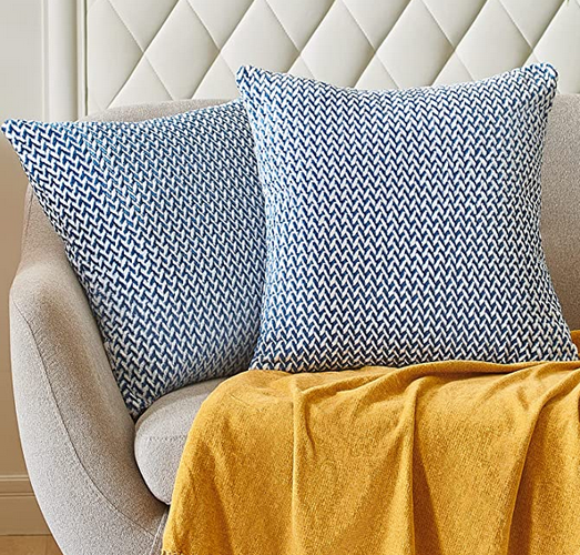 READY TO SHIP pillow cover set (2 pcs)Jacquard melange flannel fleece