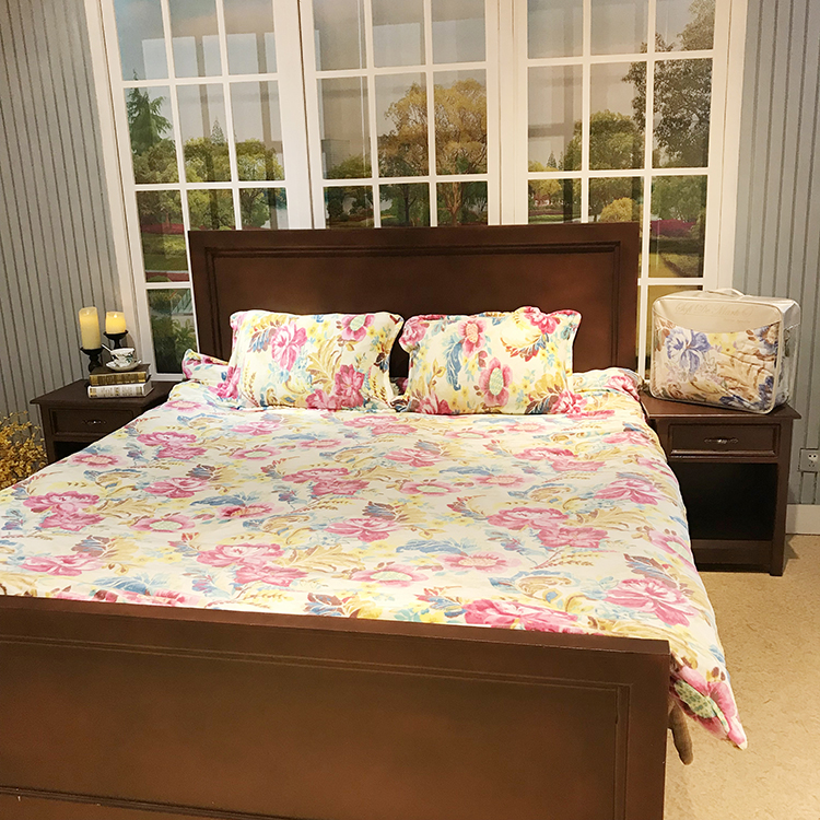 Printed Flannel Fleece Flower Luxury Blanket Bed Sheet Comforter Set Chinese Style Wholesale 100% Polyester Adult 4 Pcs