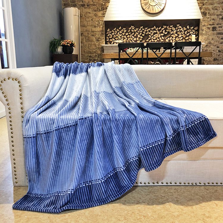 extra thick fleece cheap raschel other blankets luxury custom logo fluffy warm striped flannel blanket