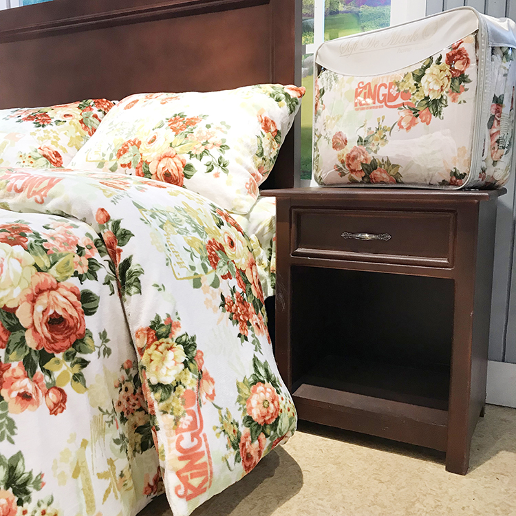 Printed Flannel Fleece Flower Luxury Blanket Bed Sheet Comforter Set Chinese Style Wholesale 100% Polyester Adult 4 Pcs