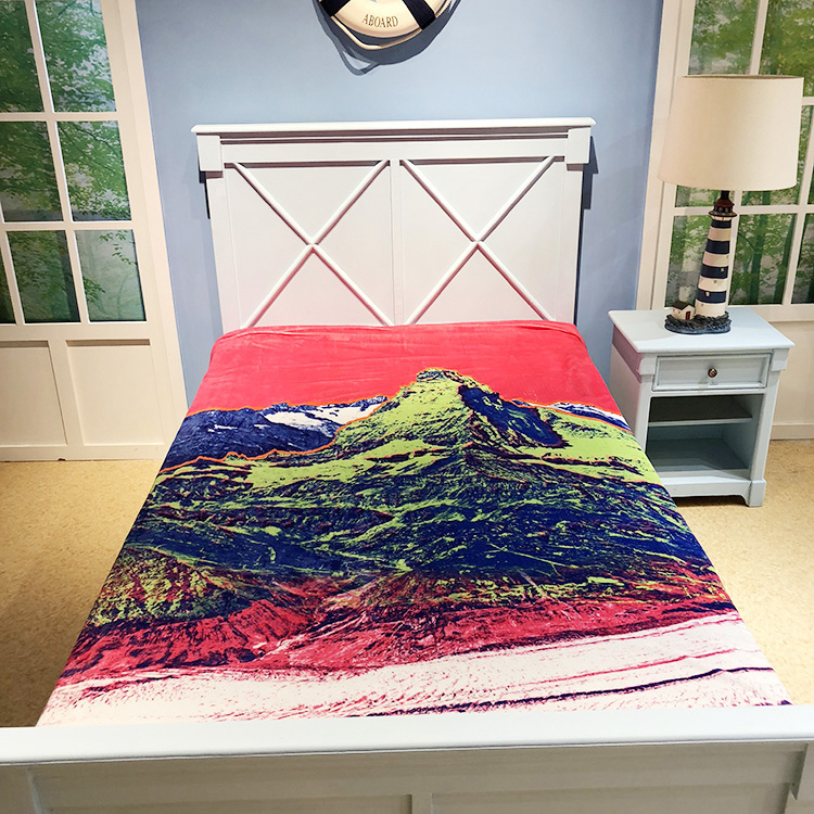 100% polyester blanket 3D digital printing flannel blankets with micromink for winter double layer