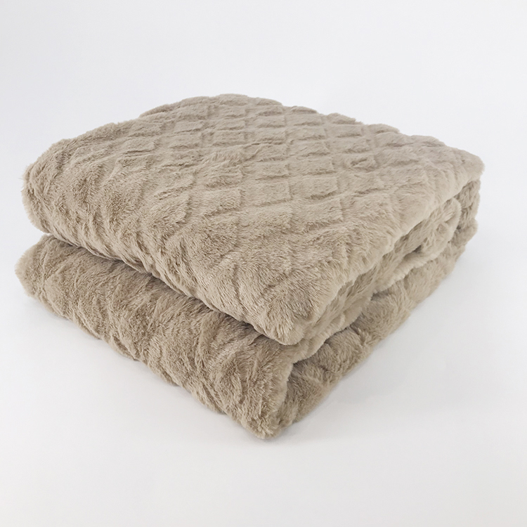 Mink Blanket Blankets Polyester Embossed Bunny Faux Fur Jacquard 100% Polyester Raschel Blanket Anti-pilling and Printed CN;JIA