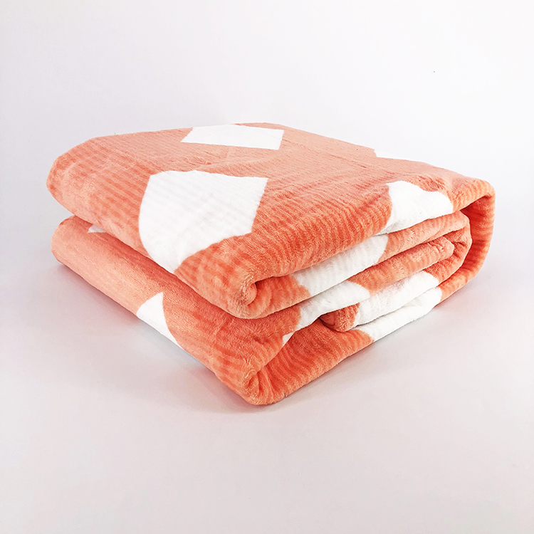 Flannel Fleece Stripe Style Printed Blankets Super Soft Plush Throw for Adult 100% Polyester Modern Knitted Rectangular HB043