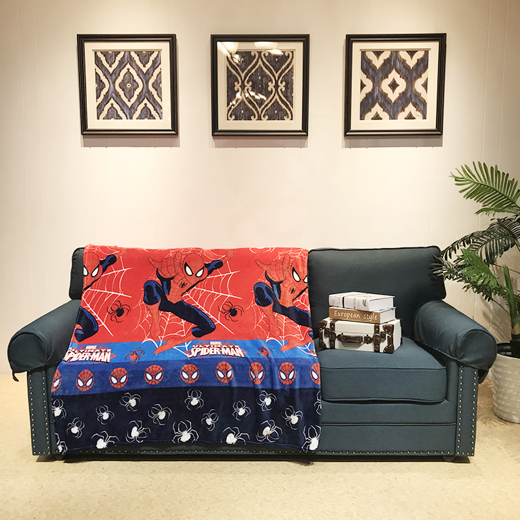 Fuzzy Blankets Flannel Fleece Blanket Jacquard Throw Spiderman Printed Colorful Quality Plush 100% Polyester Rectangular
