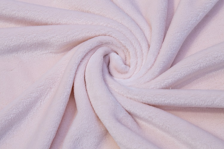 Solid flannel coral fleece blanket with back side printed PV pom poms bed throw decorative blanket for bedding