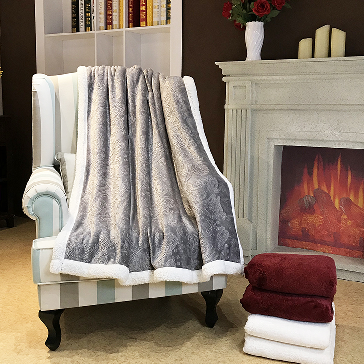 Fleece Blanket 100 % Polyester 2 Ply Embossed Velvet Plant Printed Thread Blanket/towel Blanket Rectangular 30-45 Days CN;JIA