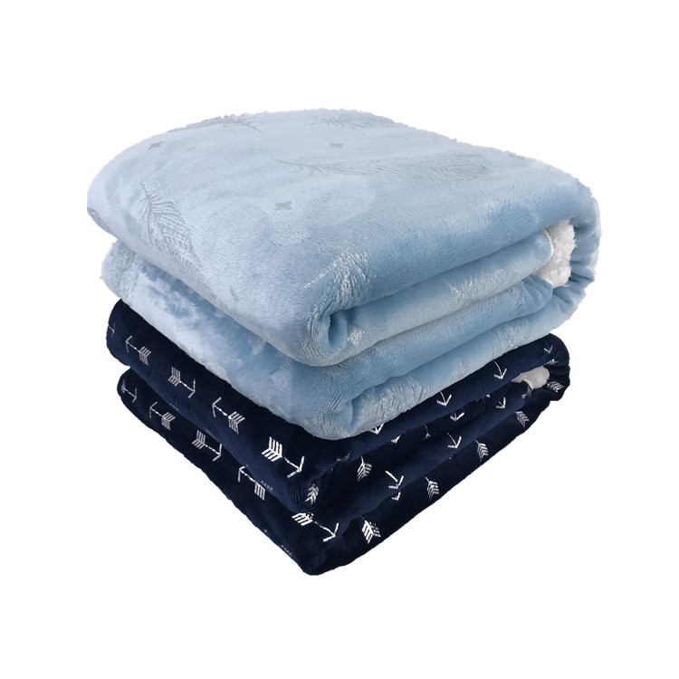 Fleece Reversible Blanket Microfiber Sherpa Heavy Flannel 100% Polyester Square Adults Plant Coral Fleece Fabric,raschel Blanket