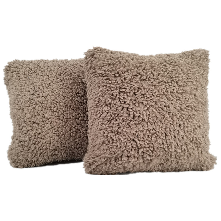 Luxury Decorative Pillow Craft Curly Fur Fleece Cushion Cover For Sofa