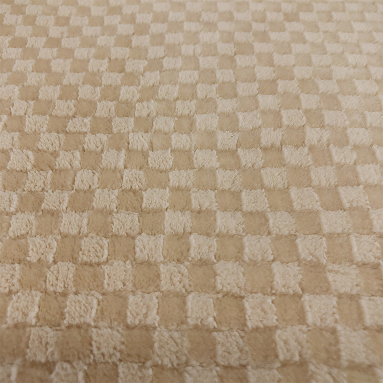 Fabric Jacquard Mahjong Check Embossed 100% Polyester Knitted Checked Flannel Fleece Fabric Woven Printed 30-45 Days 120D/192F