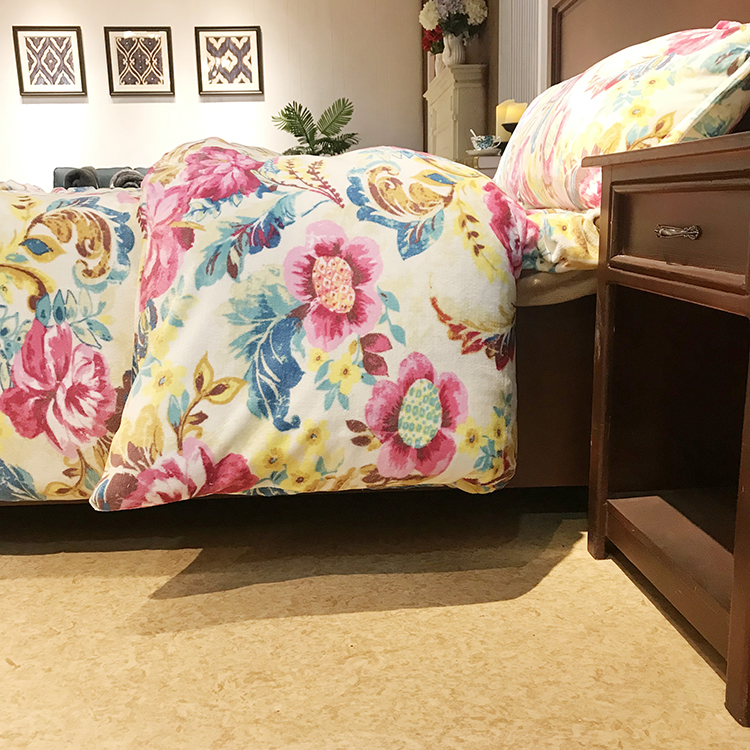 Flannel Fleece Printed Bed Sheet Bedding Set Quality Luxury Chinese 4pcs Adult Jacquard 100% Polyester Style King Size 60 4 Pcs