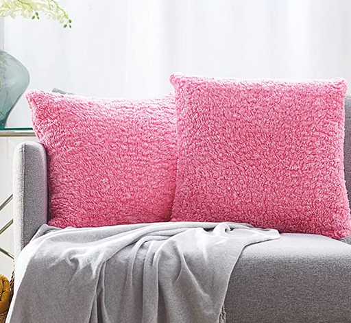 READY TO SHIP pillow cover set (2 pcs)melange sherpa fleece