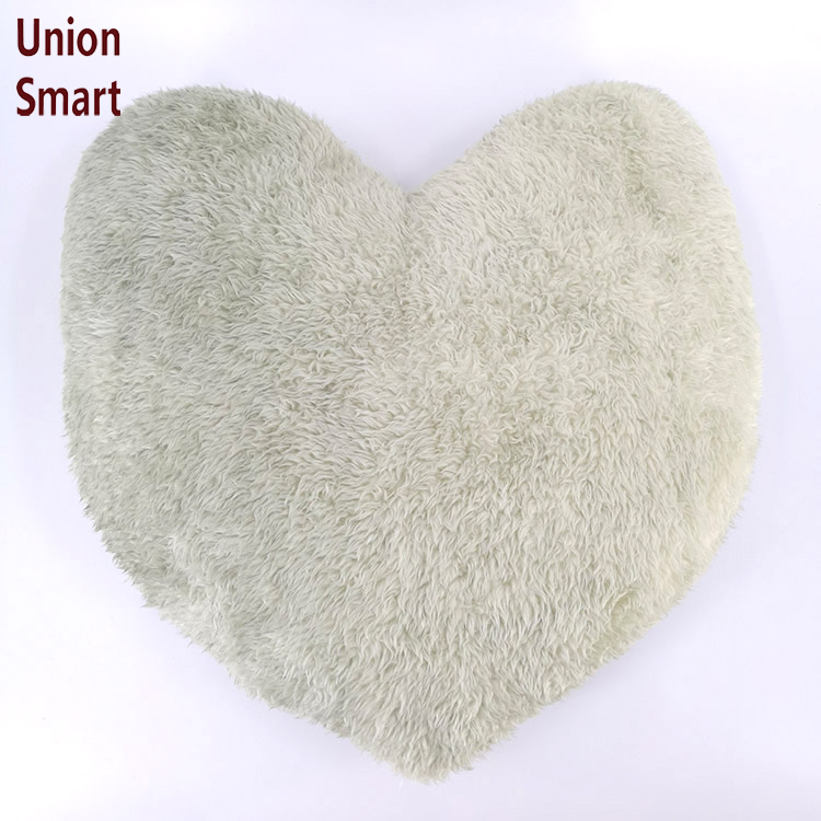 Gradient Fluffy Fleece Cushion Cover Decorative Pillow Case Sofa for Living Room Bed Cushion Heart 100% Polyester Adults Solid