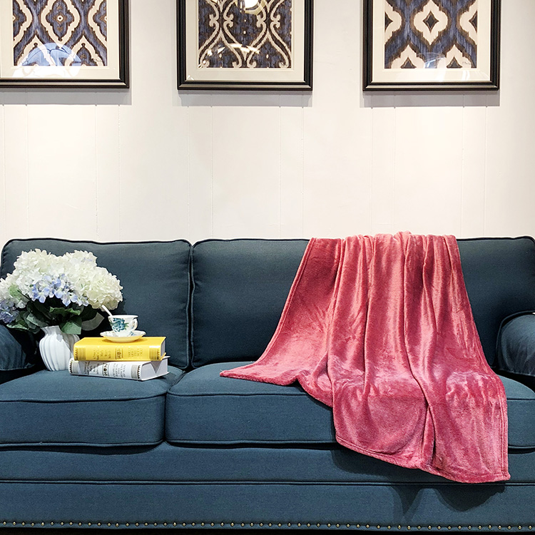 Warm Soft Blanket Flannel Fleece Melange Blanket Throw High Quality Printed Polyester 100% Polyester Modern Solid Knitted