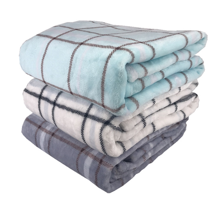 Check custom printed flannel coral fleece soft fabric for baby blanket throw