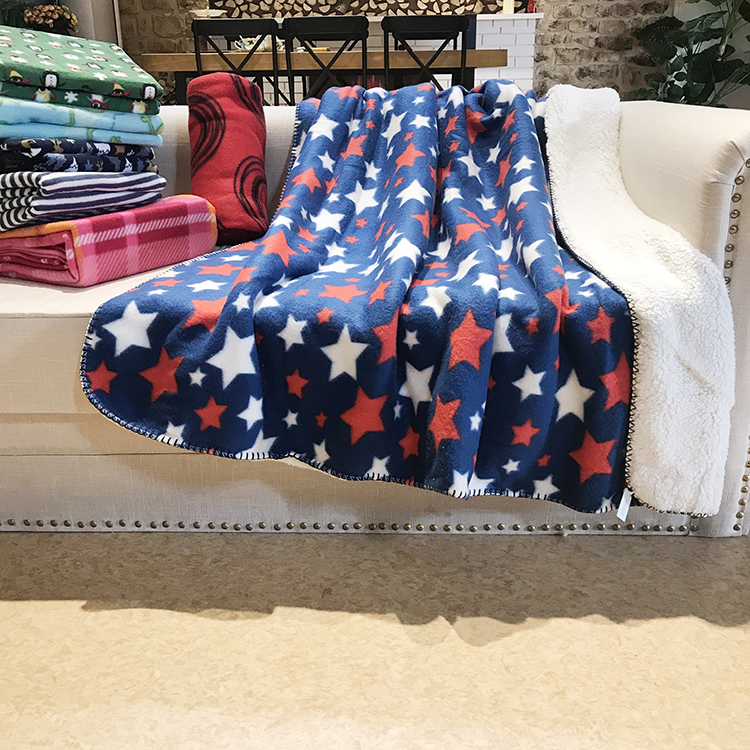 2 Sides Blankets Supplier 100% Polyester Raschel Blanket Rectangular Throws Polar Fleece Chinese Sherpa Coral 2 Ply Jacquard