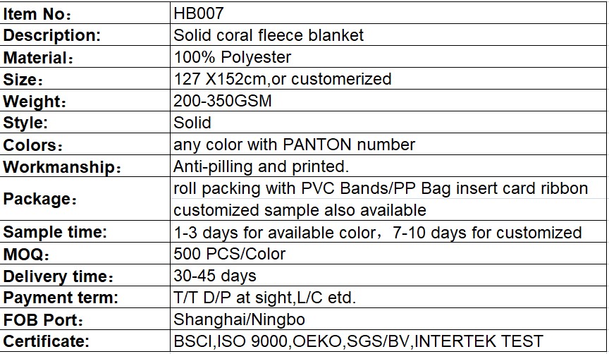 Cheap wholesale super soft solid coral fleece fuzzy throw blanket for travel airline office