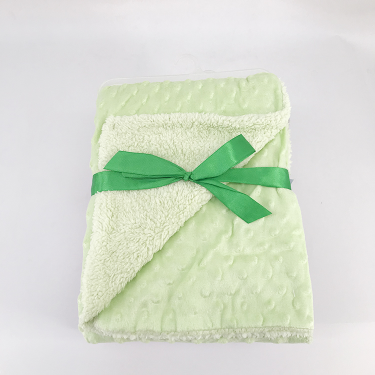 100% polyester print dot mink fleece baby blanket with sherpa backside for children beds