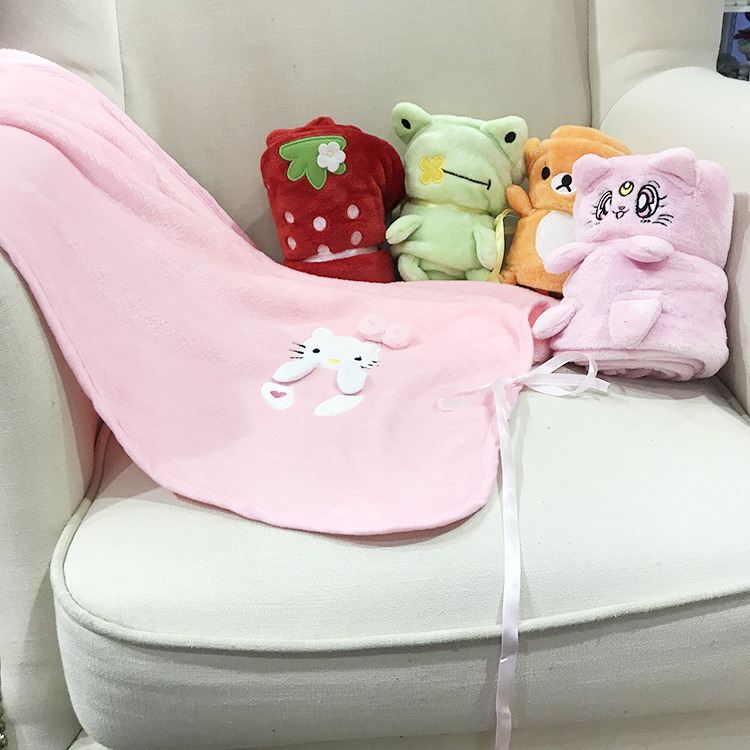 Warm and Light Heated Baby Blanket Animal Shaped Embroidered Flannel Fleece Newborn Baby Blanket Jacquard OEKO-TEX STANDARD 100