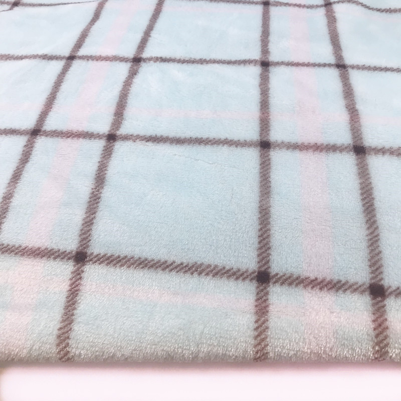 Check custom printed flannel coral fleece soft fabric for baby blanket throw
