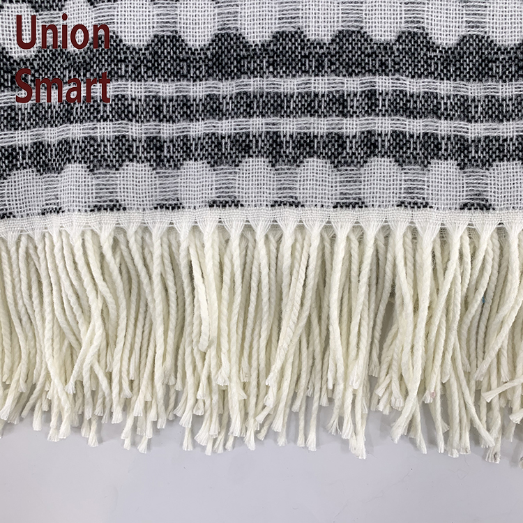 Modern Decorative Knitted Textured Throw Blanket with Fringe for Couch Sofa 30-45 Days All-season 100% Acrylic 50"X60"