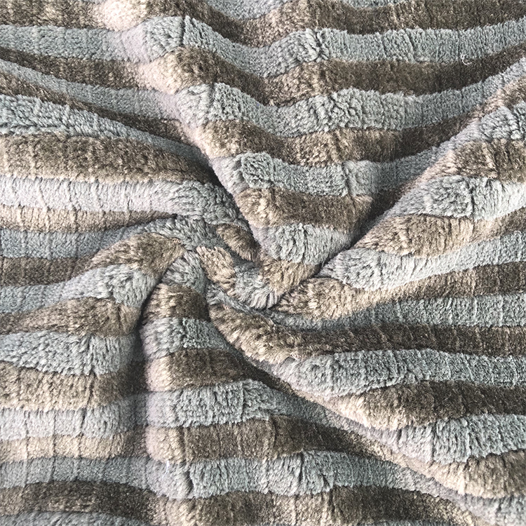 upholstery stripe knitted jacquard fabric for blanket throw