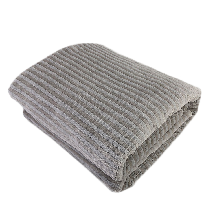 upholstery stripe knitted jacquard fabric for blanket throw