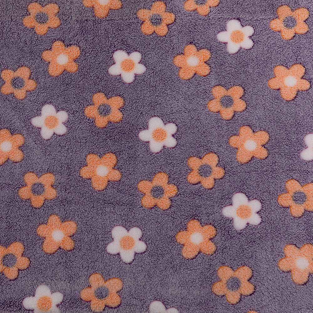 Double side brushed flannel fleece with ins style glow printed jacquard blanket throw