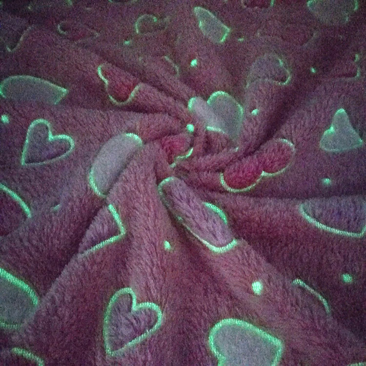 Free sample hem edge leisure custom no blur glowing magical blankets flannel fleece super thick warm blanket
