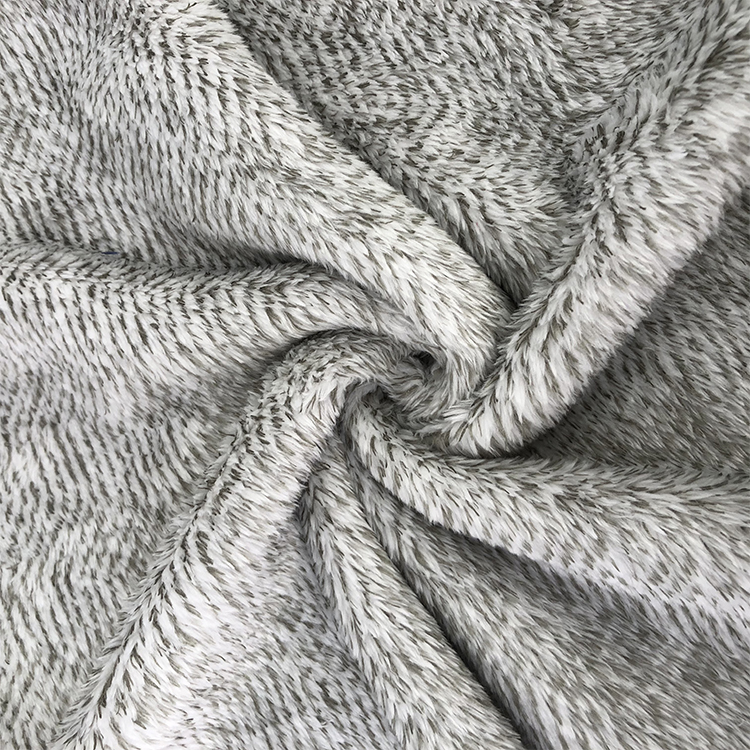 Melange fluffy grey flannel fleece fabric for blanket wholesale
