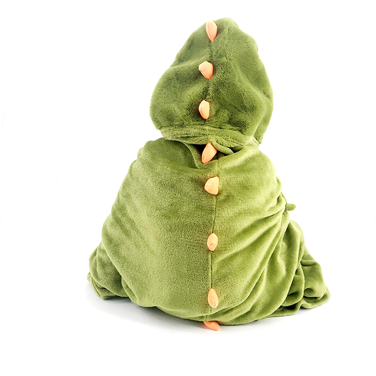 Soft Flannel Fleece Cute Hooded Baby Blanket with Animal Head Jacquard 100% Polyester Solid Printed Flannel Hood Animal Head