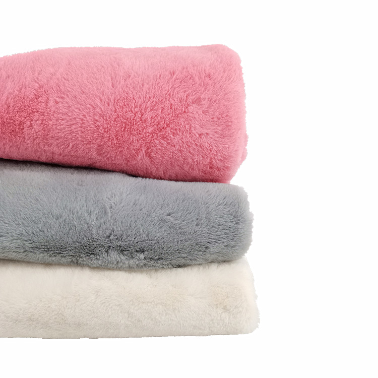 Fleece Fabric for Travel Blanket Custom Color Bunny Fur Super Soft Polyester Flannel Fabric 100% Polyester Woven Brushed 30
