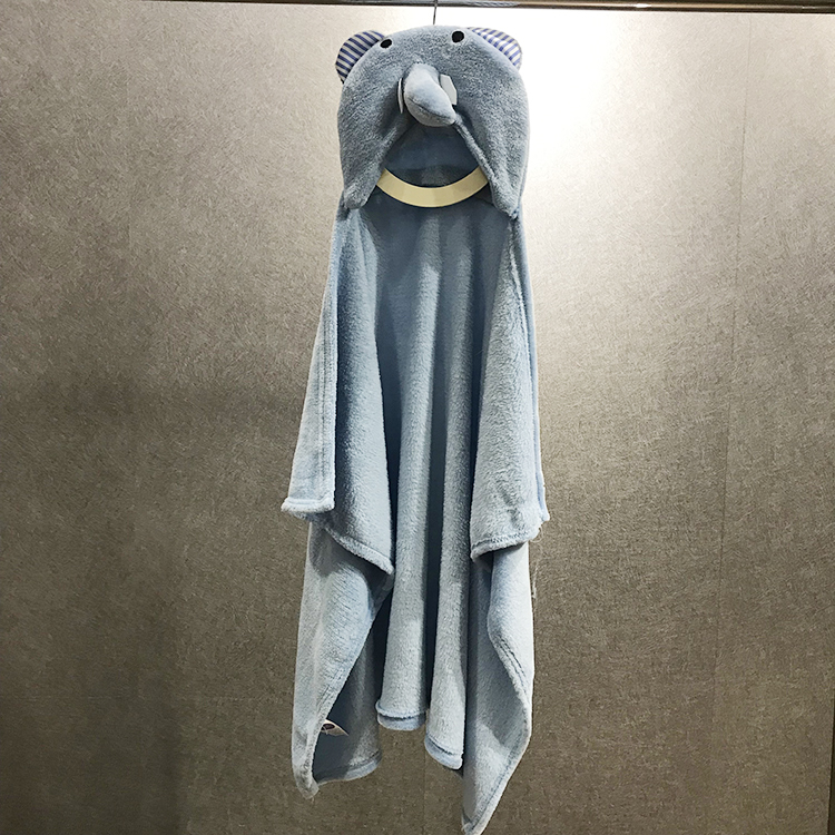 OEM custom animal head cute flannel fleece swaddle baby wearable blanket