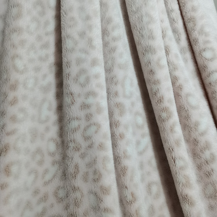 Back side printed brushed throw fluffy leopard print fuzzy plush fleece blanket cobijas