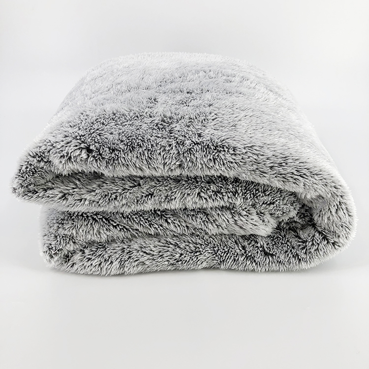 Back side printed soft warm throw fluffy fuzzy plush fleece blanket cobijas