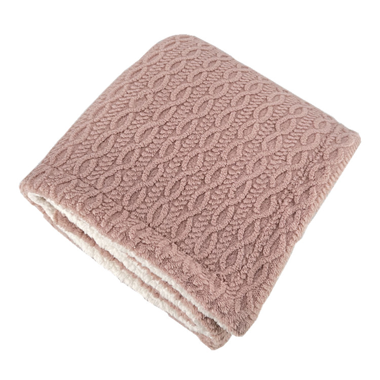 100% polyester jacquard fluffy fleece reversible sherpa decorative blanket throw