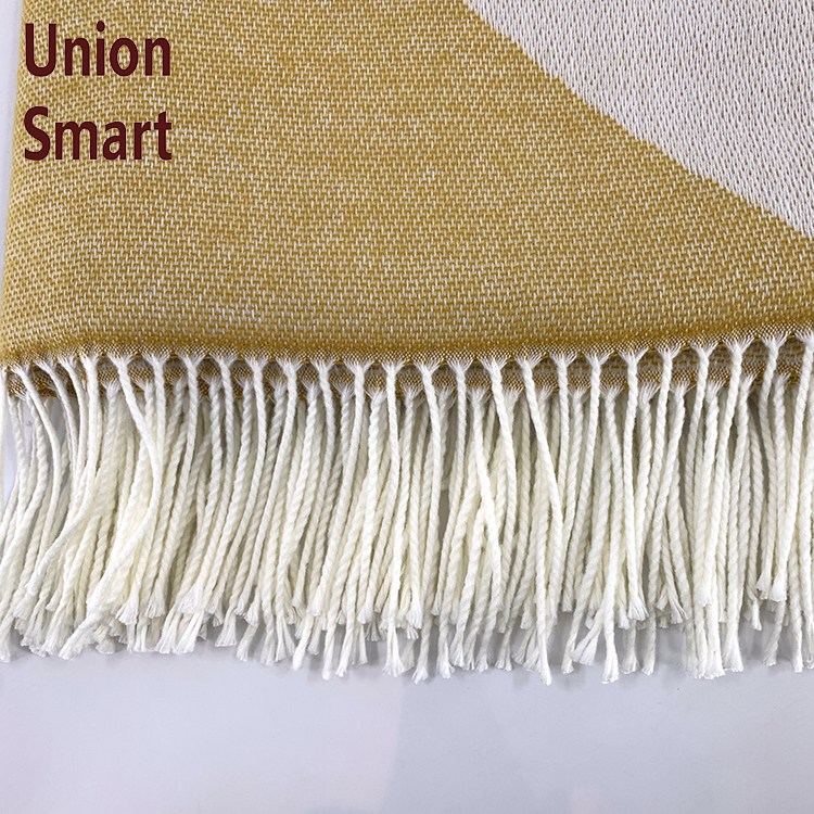 Fringe Throw Blanket Lightweight Soft Cozy for Bed or Sofa Farmhouse Outdoor Decorative Herringbone Faux Cashmere All-season