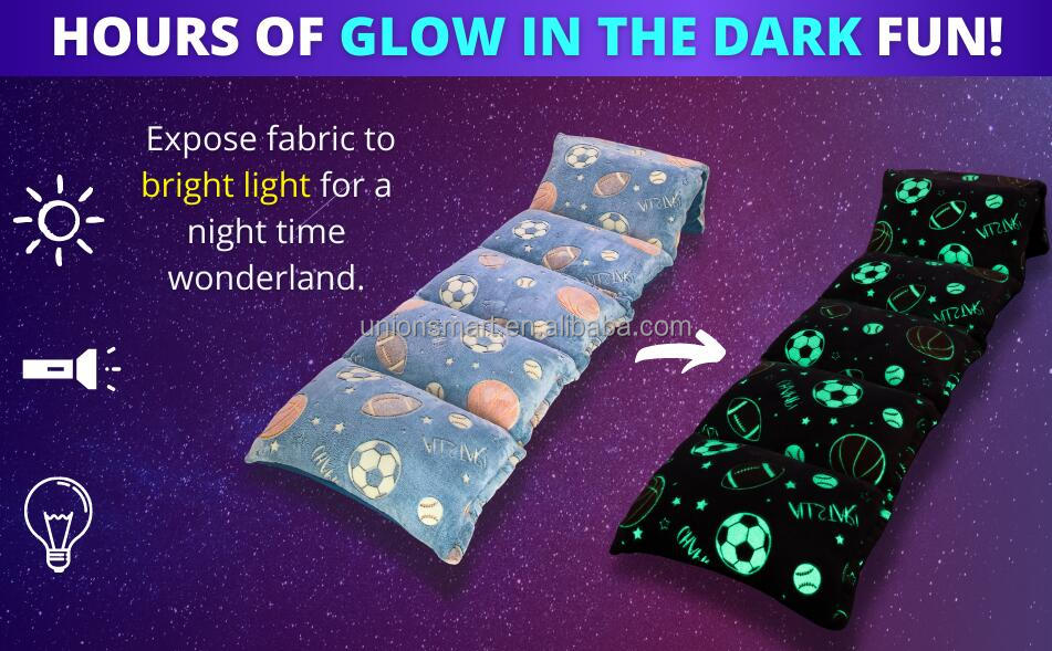 Glow in The Dark Flannel Pillow Bed Floor Lounger Cover for Children Kids Jiangsu 100% Polyester OEKO-TEX STANDARD 100 Endless